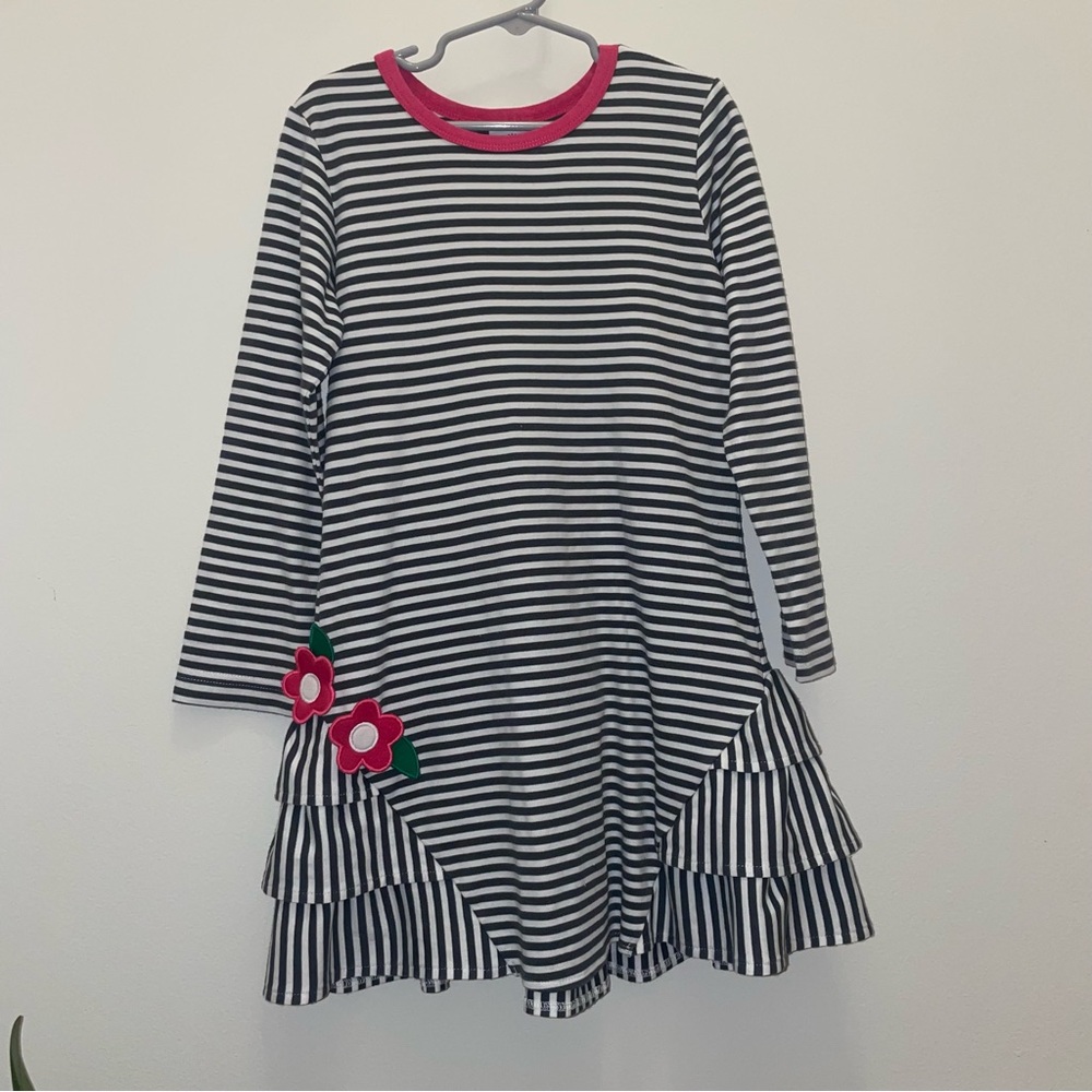 Florence Eiseman Striped Gray and White Dress